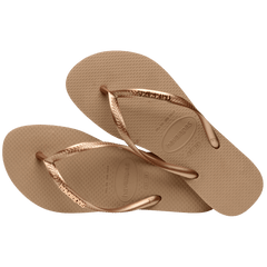 Women's Slim Logo Metallic Flip Flops