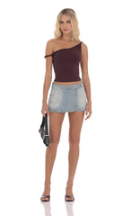 Off Shoulder Twist Top in Wine