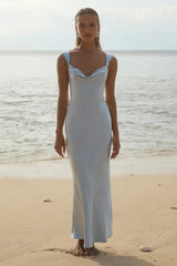 Margot Cowl Neck Satin Maxi Dress