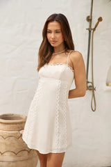 Honeymoon Heart Mini Dress Beige