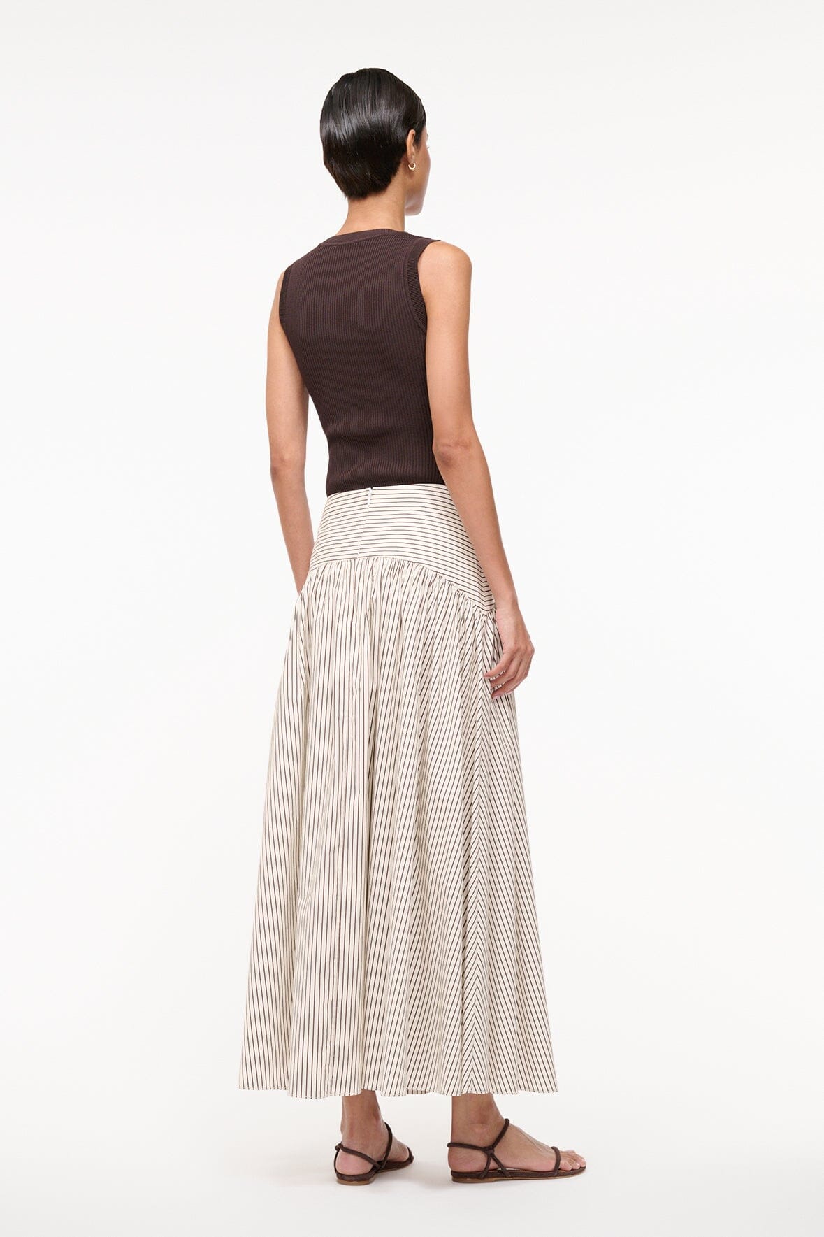 PROCIDA SKIRT | IVORY DARK OAK MICRO STRIPE
