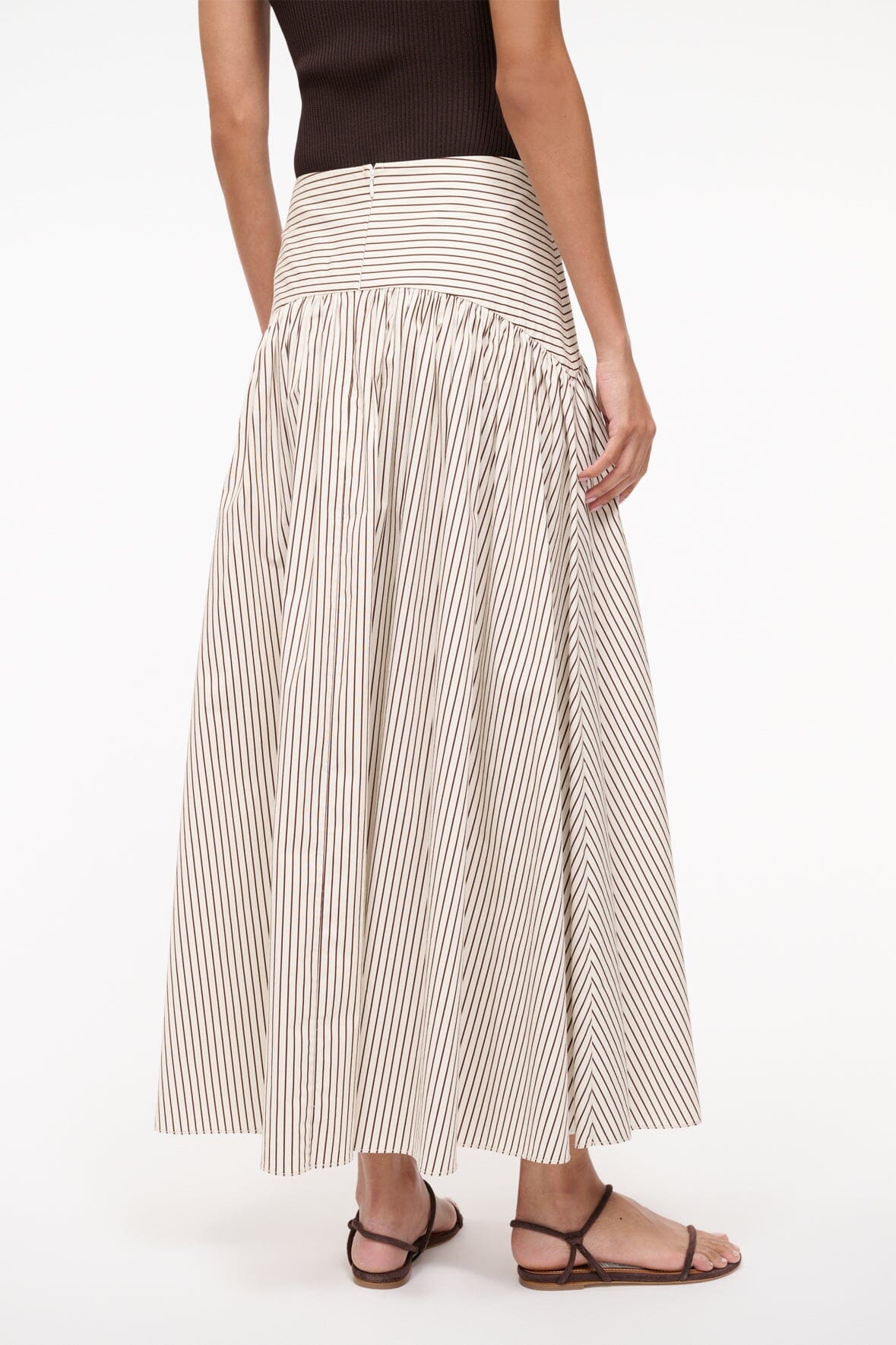 PROCIDA SKIRT | IVORY DARK OAK MICRO STRIPE