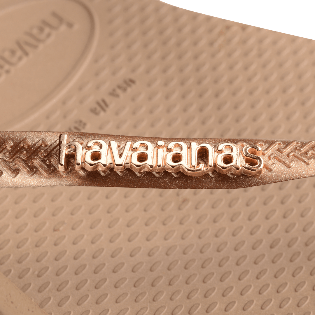 Women's Slim Logo Metallic Flip Flops