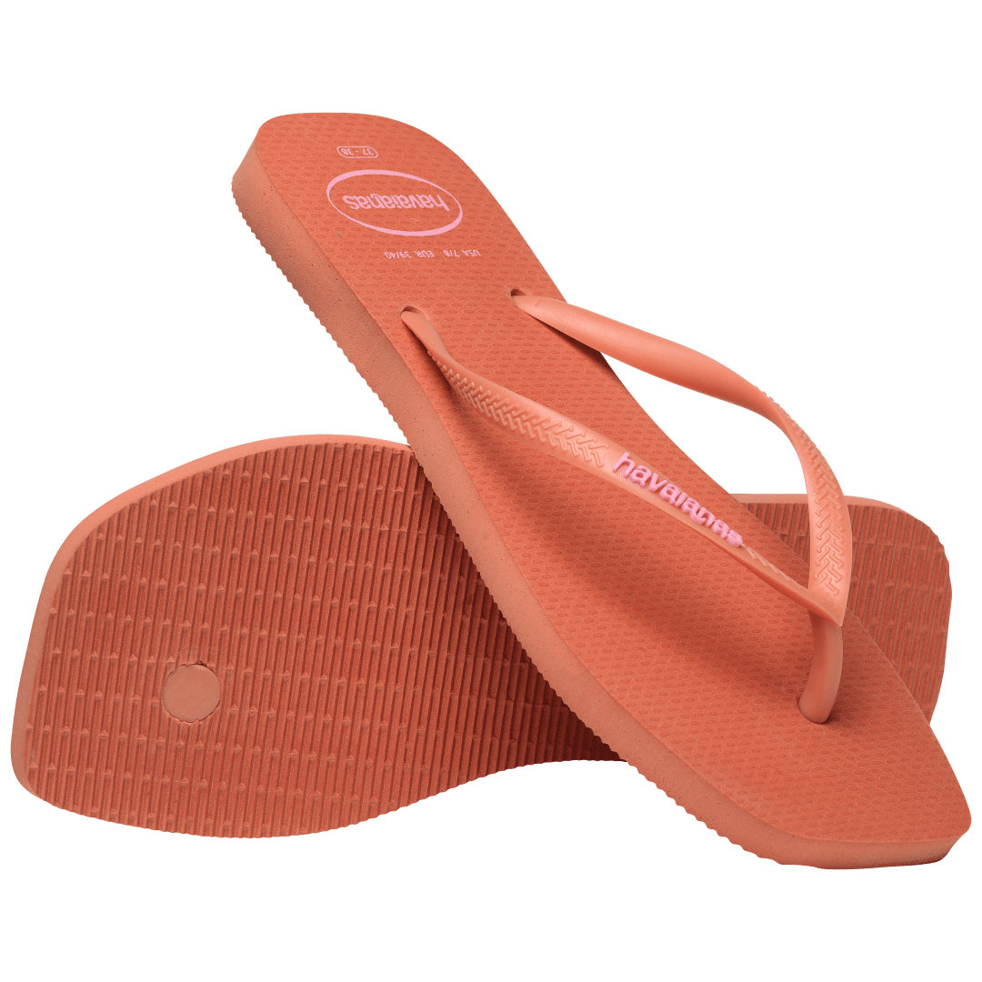 Women's Slim Square Logo Pop Up Flip Flops