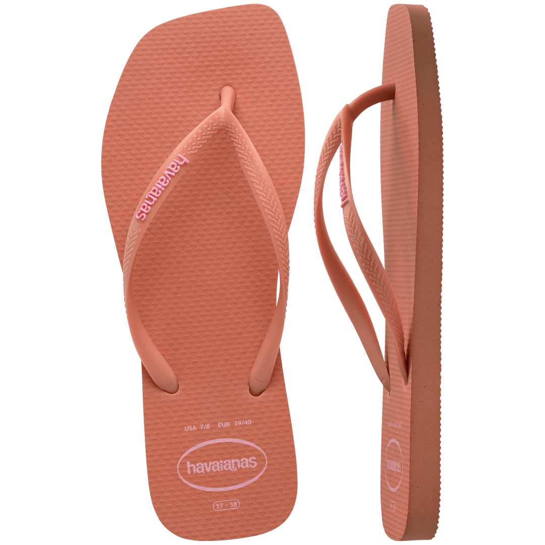 Women's Slim Square Logo Pop Up Flip Flops