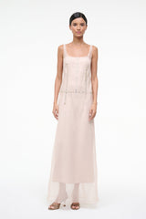 GRETA SILK DRESS | FAWN