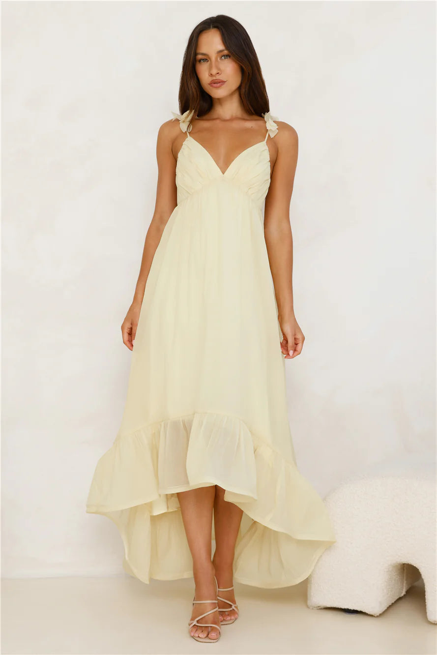 Floating On Florals Maxi Dress Yellow